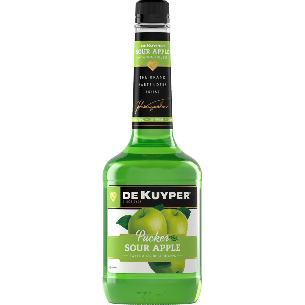 DeKuyper Pucker Sour Apple Schnapps Liqueur 750mL - Crown Wine and Spirits