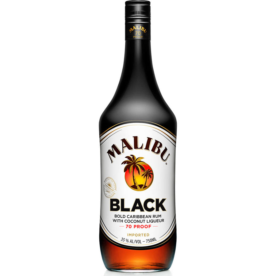 Malibu Black Caribbean Rum with Coconut Liqueur 750mL - Crown Wine and Spirits