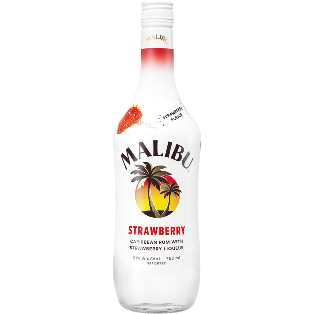 Malibu Caribbean Rum with Strawberry Liqueur 750mL - Crown Wine and Spirits